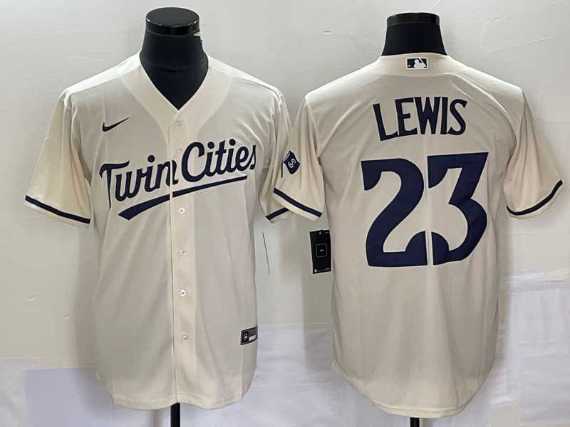 Mens Minnesota Twins #23 Royce Lewis Cream Cool Base Stitched Baseball Jersey->minnesota twins->MLB Jersey